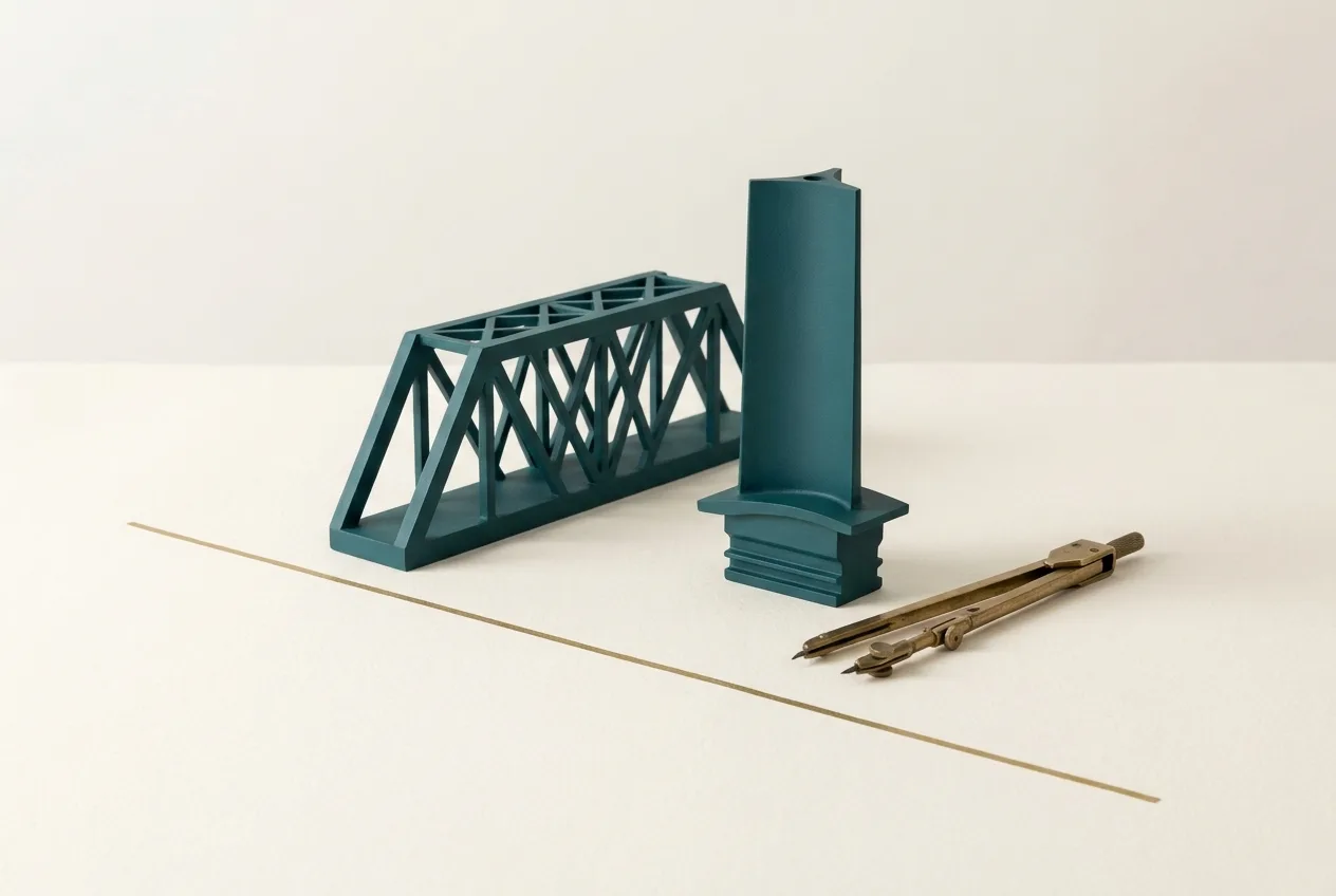 Engineering Technologies | CAQA Research A teal bridge model and drafting tools represent the Information Technology courses available in the catalogue.