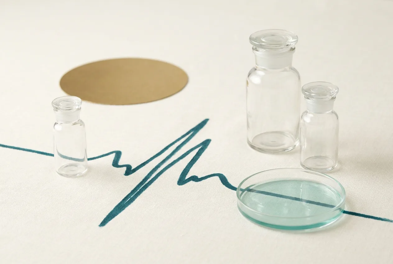 Health | CAQA Research Medical vials, a petri dish and an EKG line represent healthcare research and vet policy.