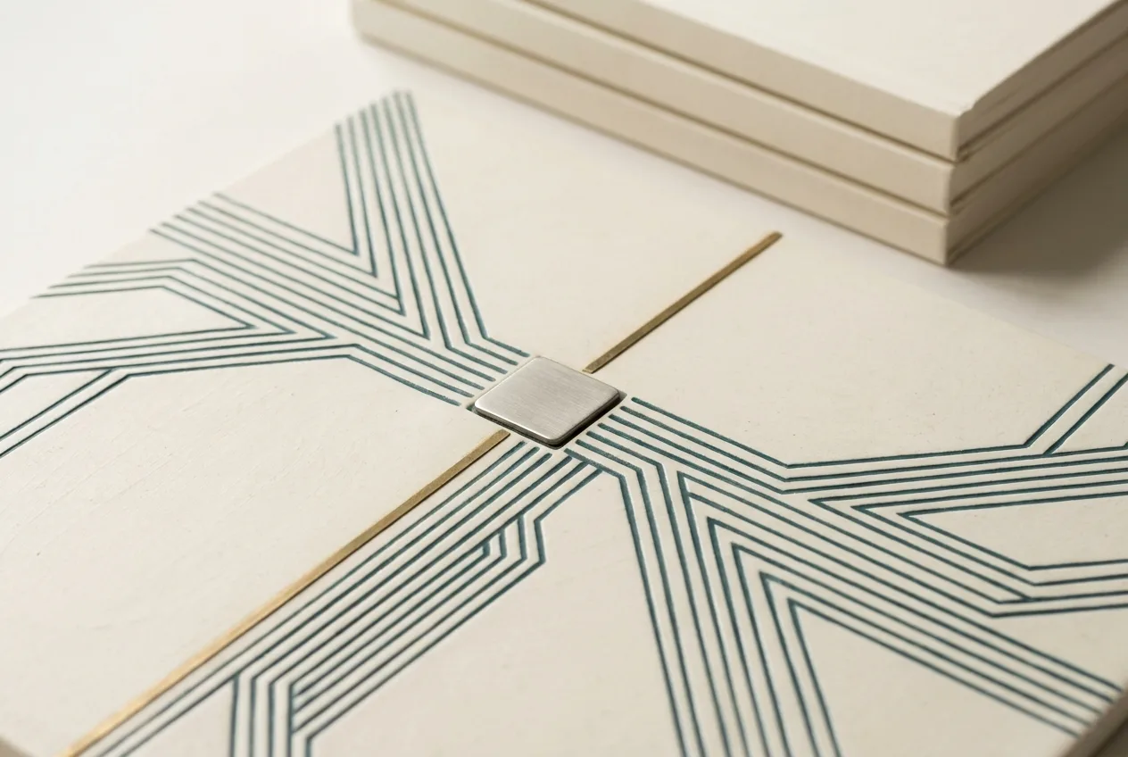 Information Technology | CAQA Research A patterned tile with a metal inlay sits near stacked white tiles, illustrating the Natural and Physical Sciences field in.