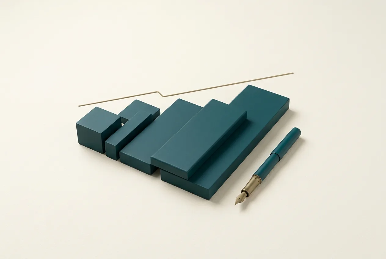 Management & Commerce | CAQA Research A teal pen and stacked rectangular blocks represent education resources for vet policy.